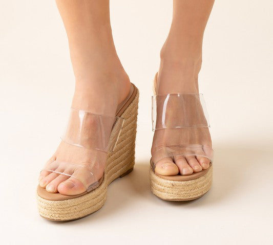 Clear Wedge Sandals - Citrine Collective Co