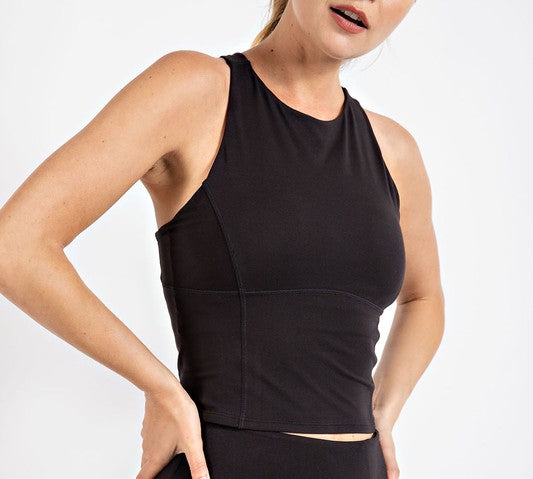 BUTTER CROP KEYHOLE SPORTS TOP - Citrine Collective Co