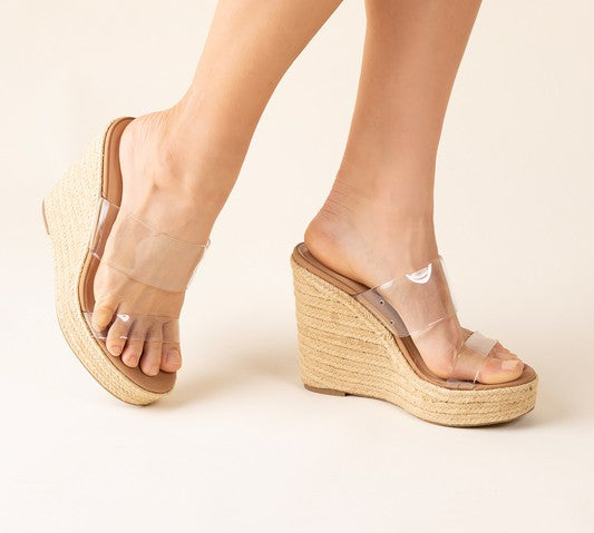 Clear Wedge Sandals - Citrine Collective Co