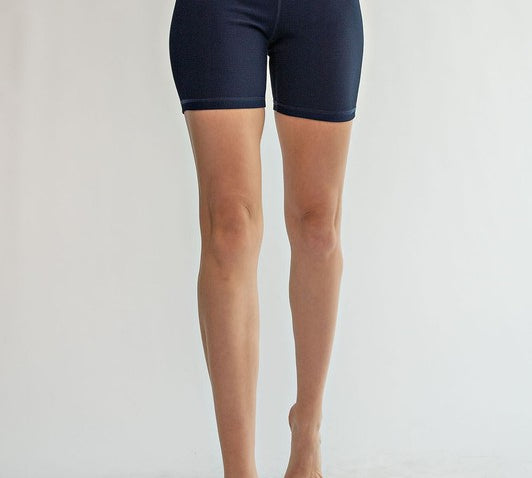 Maddie Ribbed V-waist Biker Shorts - Citrine Collective Co